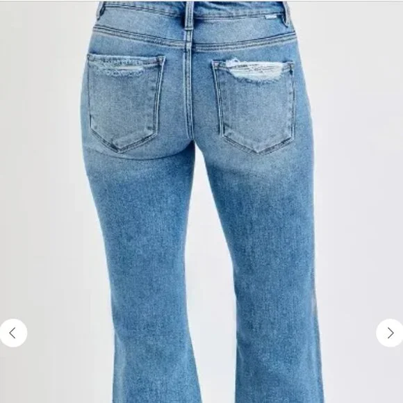 Stylish Light Blue Flare Jeans - Picture 2 of 15